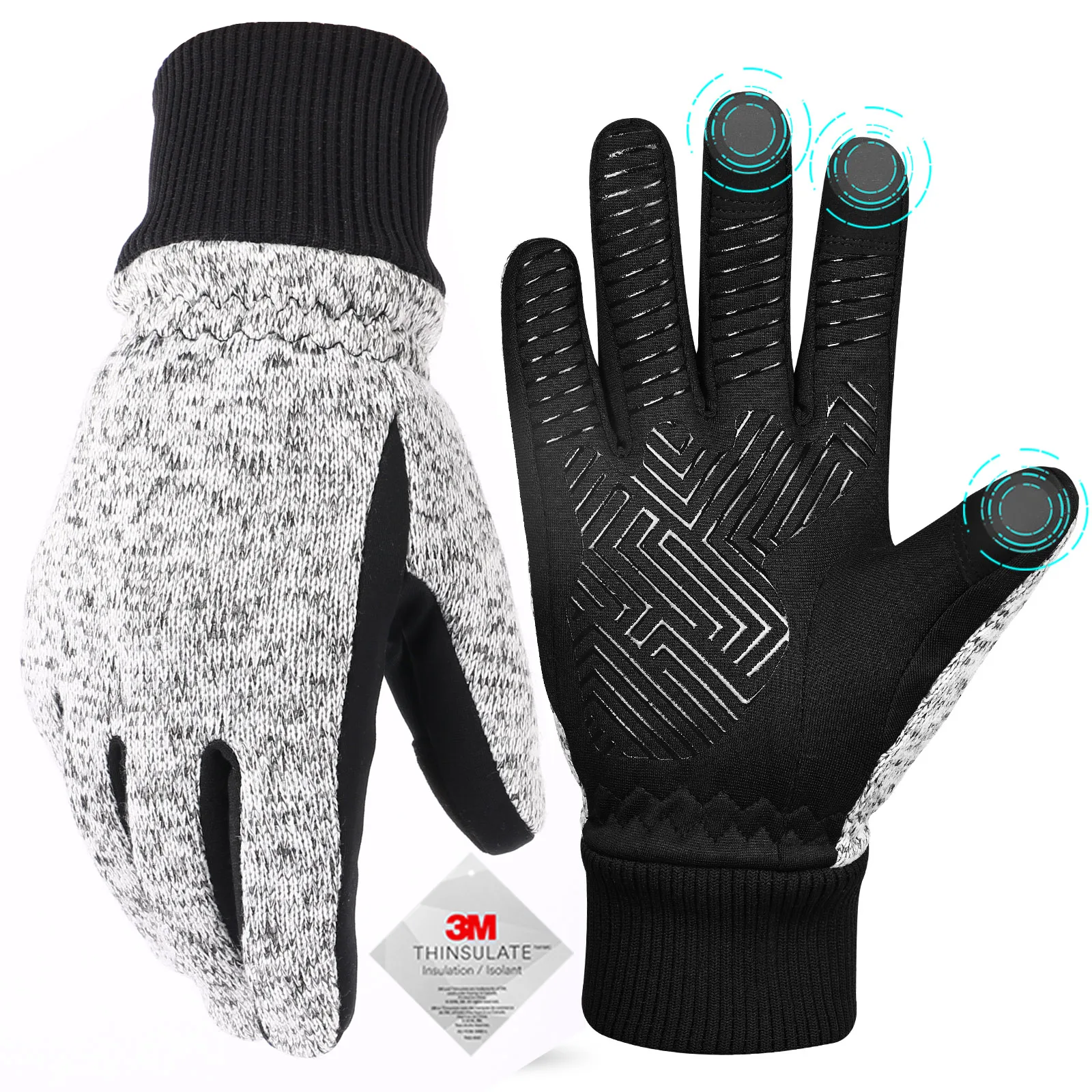 Зимние перчатки-10 ℃ 3M Thinsulate, теплые перчатки для бега, теплые перчатки для работы с сенсорным экраном, дорожные велосипедные перчатки для мужчин и женщин