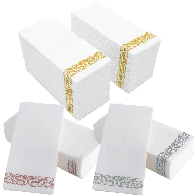 50 sztuk jednorazowe ręczniki do rąk serwetka stołowa papierowa elegancka chusteczka świąteczne przyjęcie urodzinowe serwetka ślubna serwetka deco mariage — zdjęcie 2