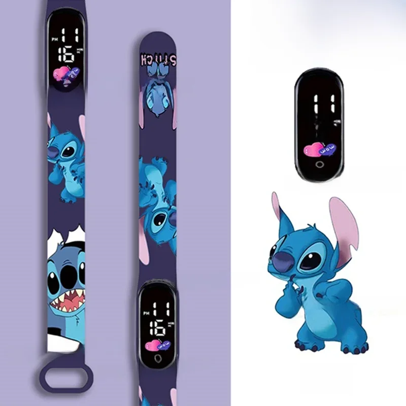 Montres numériques Disney Stitch pour enfants, montre lumineuse LED tactile, étanche, électronique, sport, cadeau d'anniversaire pour enfants