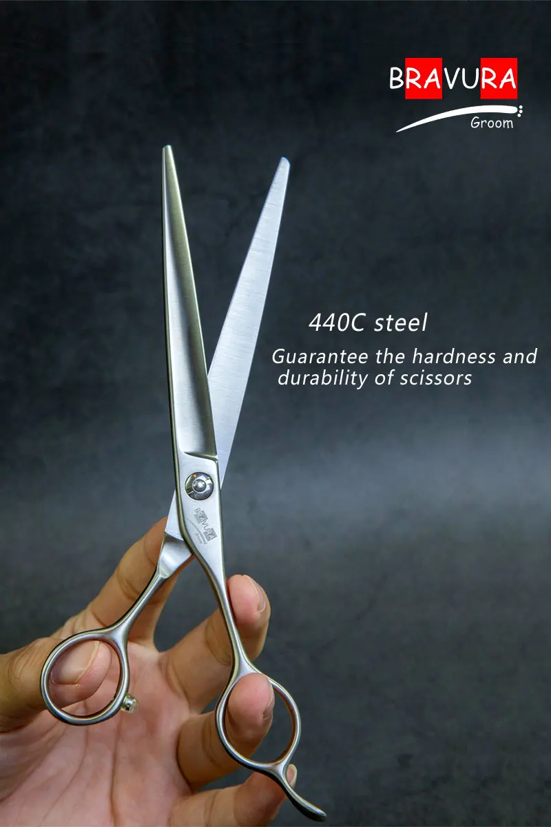 Pet Grooming Straight Scissors Shears Professional Handmade 6.5/7/7.5/8'' Cats Dogs Trimming Cut High Quality Groomer Steel 440c