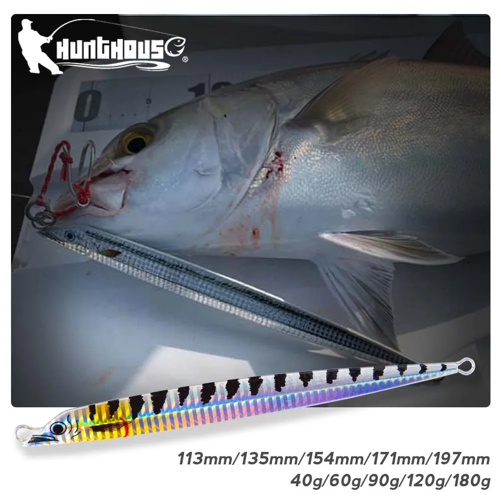 Hunthouse 154MM/90G Metal Slow Jigging Fishing Hard Lure Sea Micro Screw Jig Spinning Saltwater Trout Bass Pike lw825