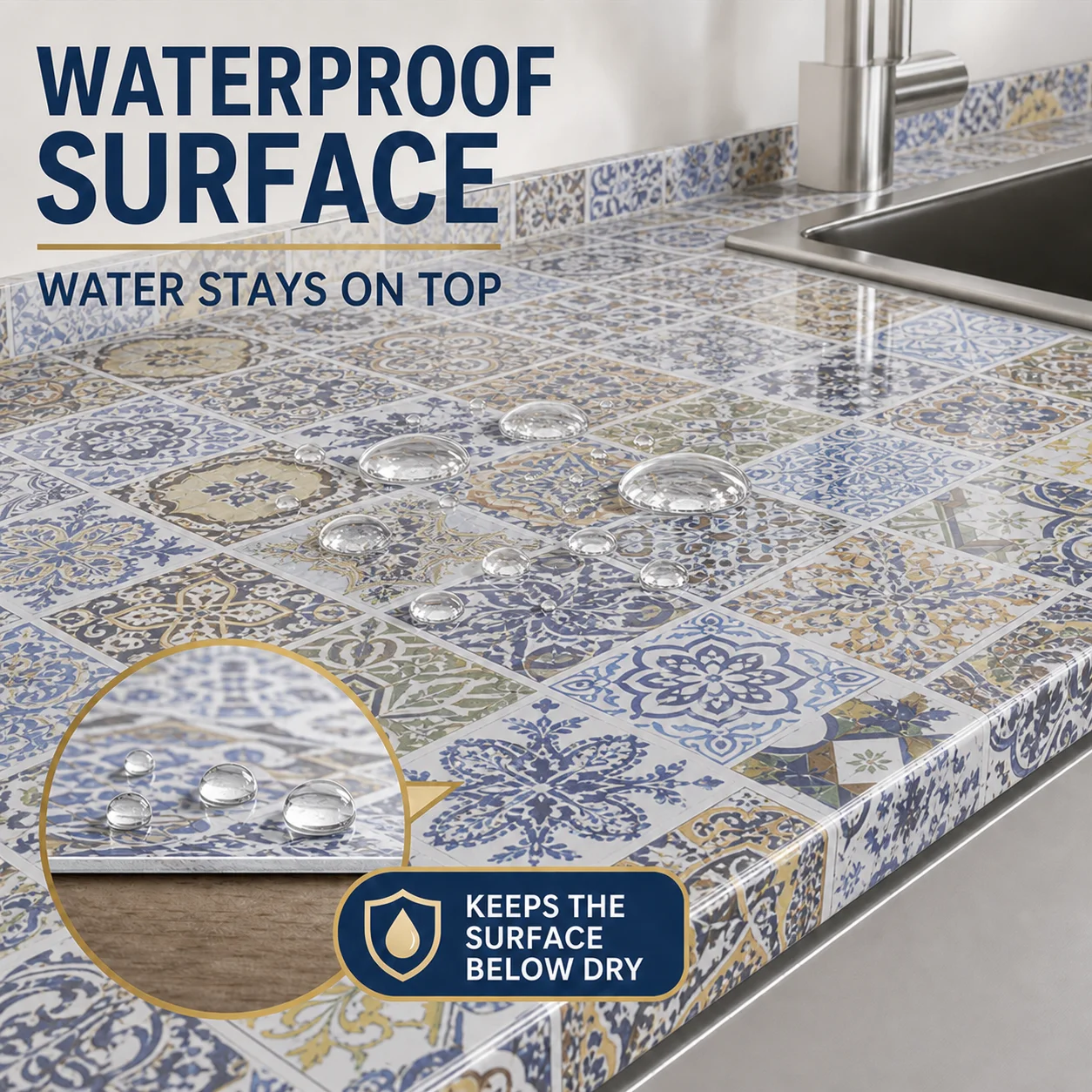 European-Style Wallpaper Waterproof And Oil-Proof Suitable For Kitchen Wall Stickers Bathrooms And Cabinet Coverings.
