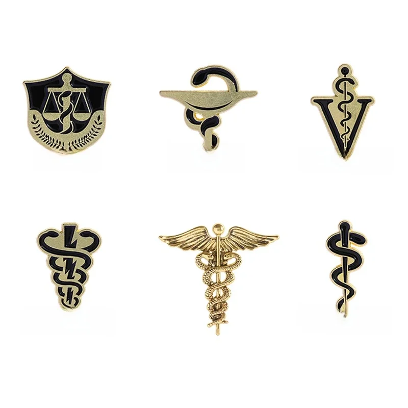 Odontologia Fisioterapia-Broche d'insigne de santé médicale, cadeau pour médecin et infirmière, vétérinaire, pharmacie, symboles, caducée, salle, épingles en émail