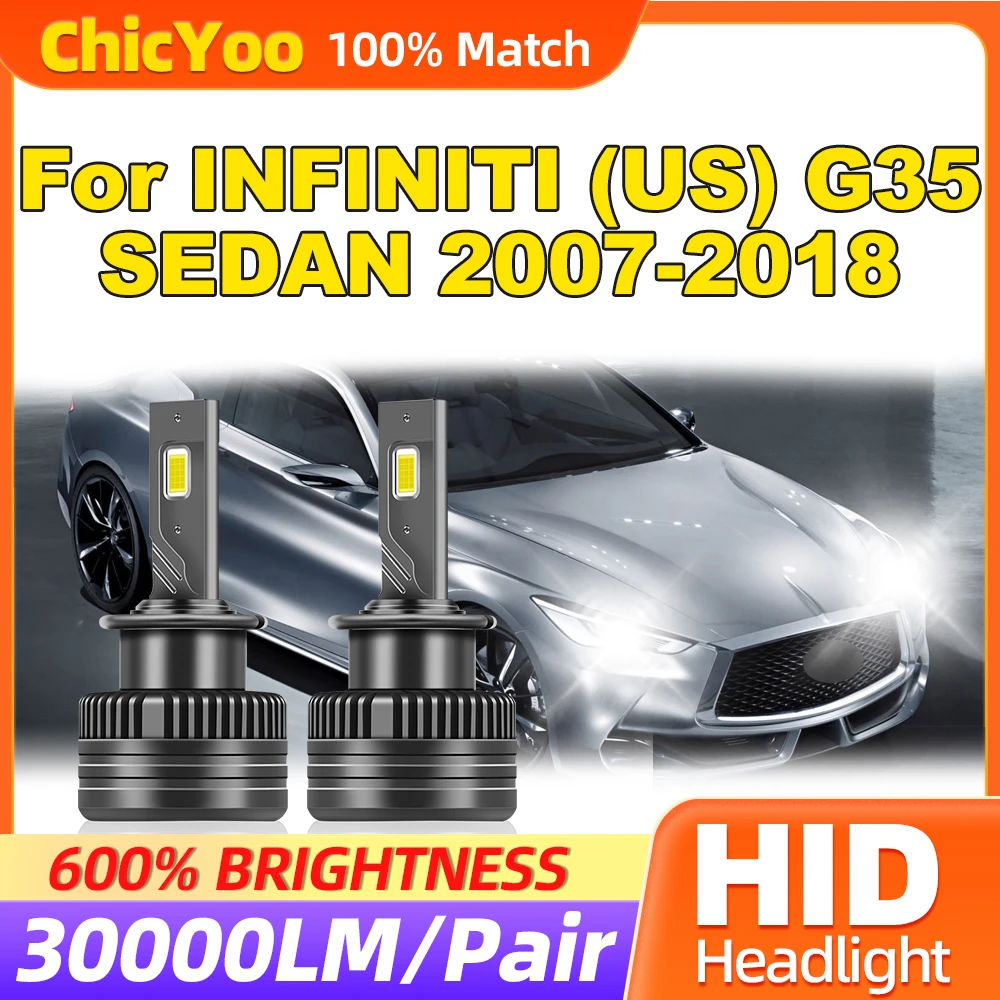 

120W HID Xenon Headlight Bulbs 30000LM LED Car Lights 12V 6000K HID Xenon Lamps For INFINITI (US) G35 SEDAN 2007-2016 2017 2018