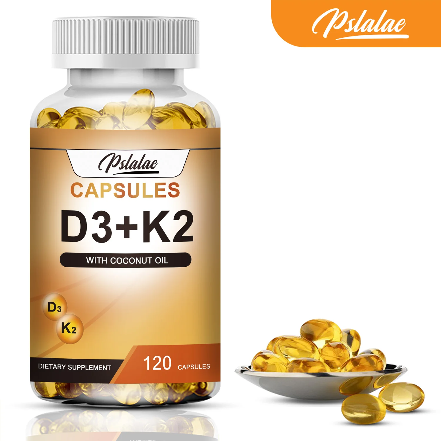 Vitamin D3 + K2 - Help Regulate Calcium Metabolism, Promote Bone, Teeth and Skin Health, Support Immunity - 120 Capsules