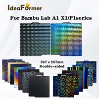 Upgraded Heatbed For Bambu Lab A1/P1P/P1S/X1C/X1/X1E PEI PET 257x257mm Double Sided Build Plate For Bambu Lab 3d printer parts.