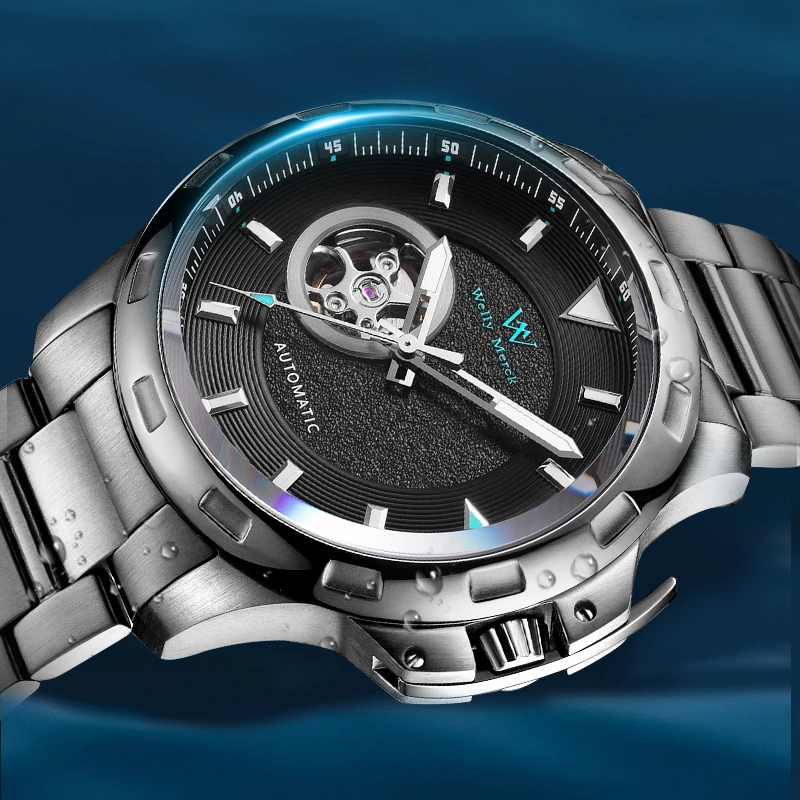 WM Watch Automatic Mechanical Watches NH38 Casual Sapphire Crystal Water Resistant Stainless Steel Welly Merck Watch 038M