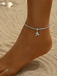Hot Selling 26 Letters Stainless Steel Foot Chain Fashionable and Elegant Anklet Accessories 2024