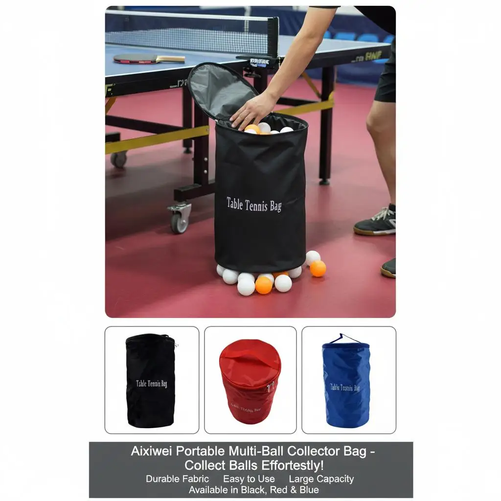 

Premium Table Tennis Ball Bag Large Capacity Zipper Holder Organizer Pouch for Table Tennis Accessories and Training Supplies