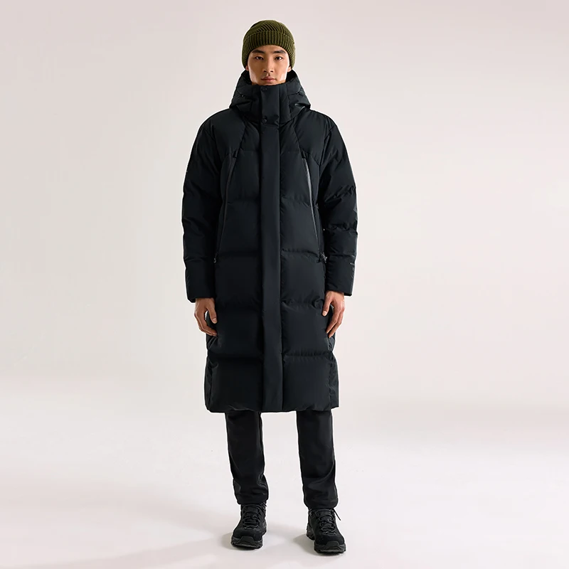 KAILAS New Arrivals Men's Long Goose Down Hooded Jacket 700FP Winter Thermal Windproof  Waterproof Down Jacket KG2443108