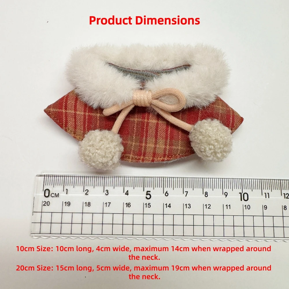 10cmドール用クリスマス服アクセサリー、スタイリッシュで可愛いクリスマススカーフ、マント、衣装セット、クリスマスドール服セットに最適