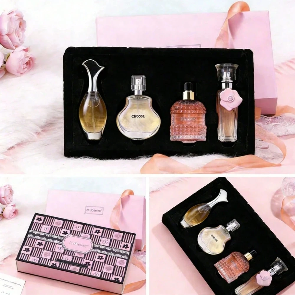 

4-Piece Perfume & Body Spray Set | Sweet Floral Mini Travel Fragrance Sprays | Unisex | For Daily Use