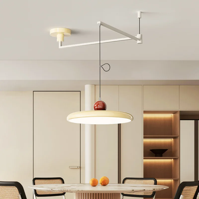 Colorful UFO Pendant Light with Movable Arm Full Spectrum Eye Protection Lighting for Living Room Restaurant Room Decor