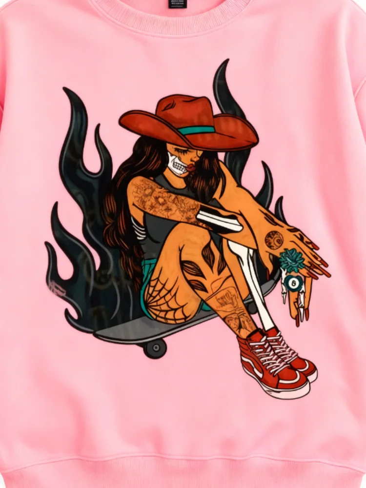 سويت شيرت بقلنسوة من القطن، موسيقى الريف، راعية البقر الغربية، رعاة البقر الغربية، ملابس الفتيات الأمريكية الغربية، بلوفر بقلنسوة للجنسين