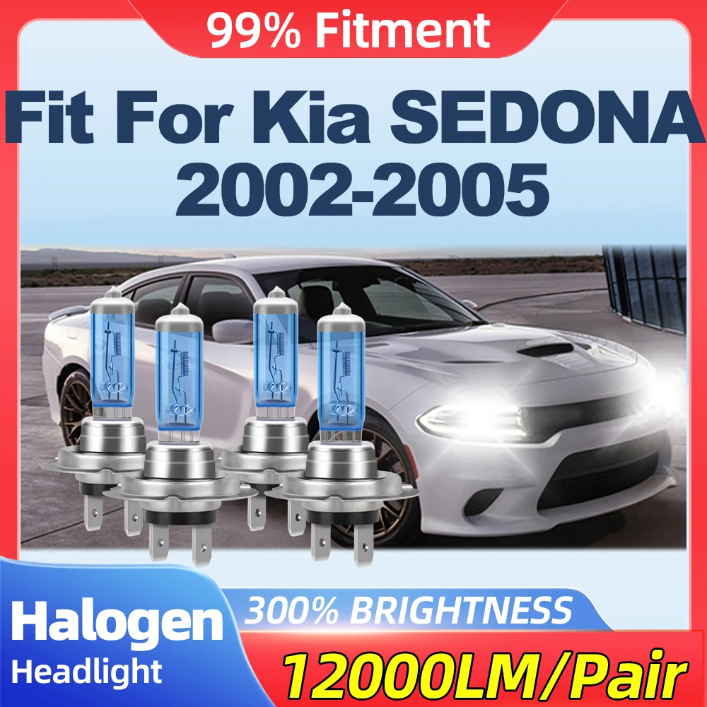 Fit For Kia SEDONA 2002 2003 2004 2005 200W Turbo Auto Lamps 24000LM Canbus No Error Halogen Headlights 12V 6000K Car Lights