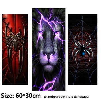 Cool Spider Lightning Lion Pattern Skuter elektryczny Naklejka antypoślizgowa Papier ścierny Deskorolka Taśma ochronna Arkusz 60 * 30 cm