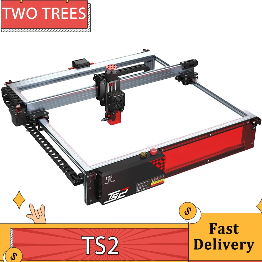 TWO TREES TS2 10W Laser Engraver Cutter, Auto Focus, 32Bit Mainboard, APP Control, Offline Engraving, 450mm*450mm