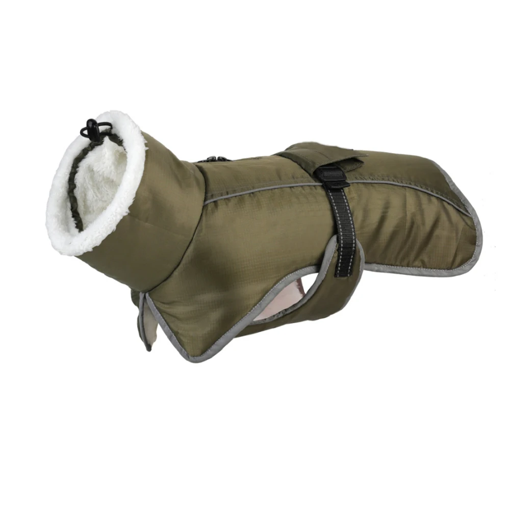 Winter-Hundemantel, Wasserdichter Hundemantel für Sehr Große Hunde mit Verstellbaren Schultergurten, Reflektierenden Streifen, Warme Fleece-Hundejacke, Geeignet für Bernhardiner