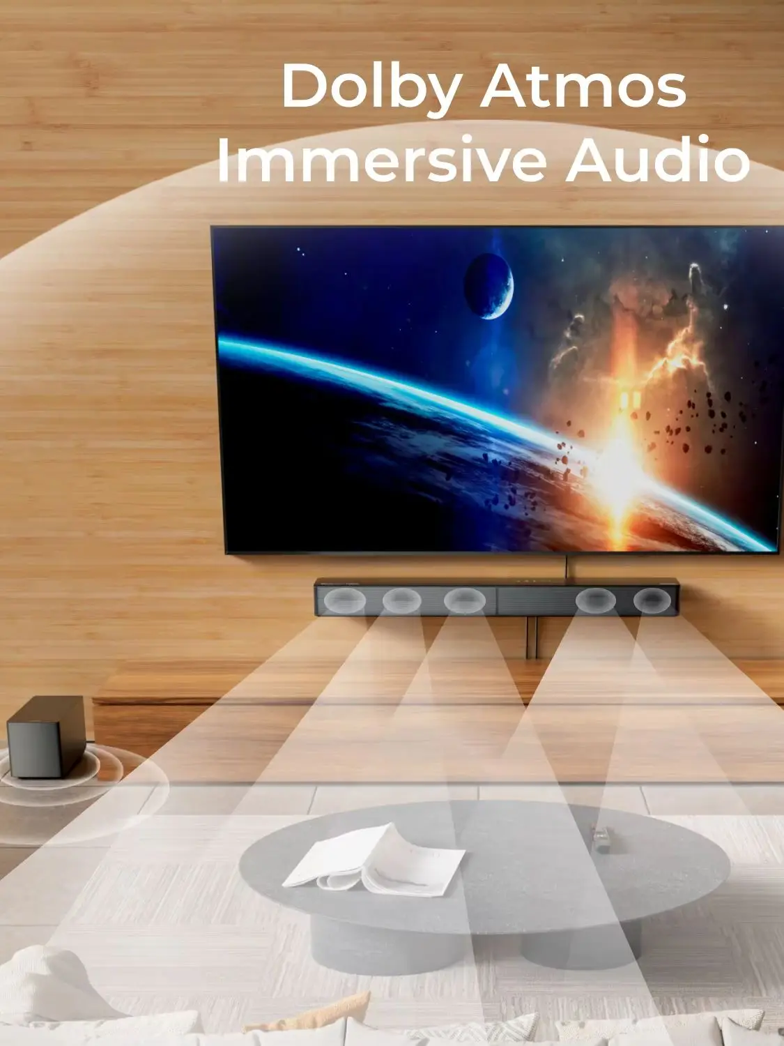 ULTIMEA 5.1 Soundbar mit Dolby Atmos, Heimkino-Surround-System Soundbar für TV mit 5,25-Zoll Kabelgebundenem Subwoofer, APP-Steuerung