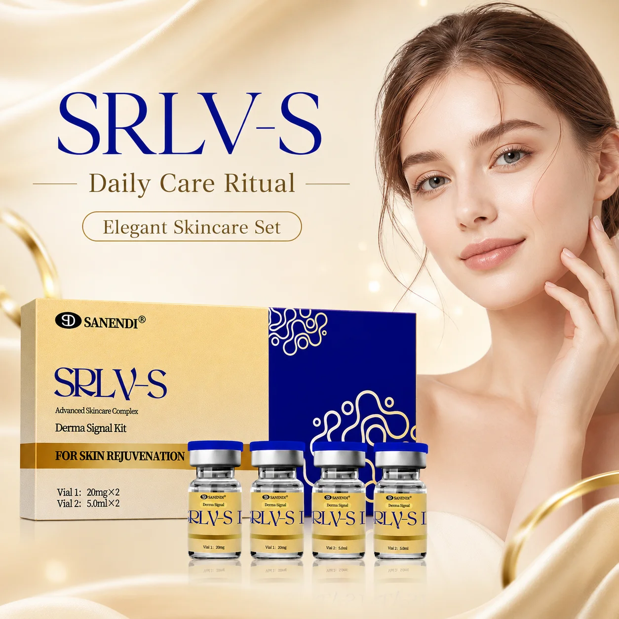 SANENDI Hyaluronic Acid Facial Essence Peptide Complex Face Serum Korean Skincare Products Deep Hydration Barrier Care