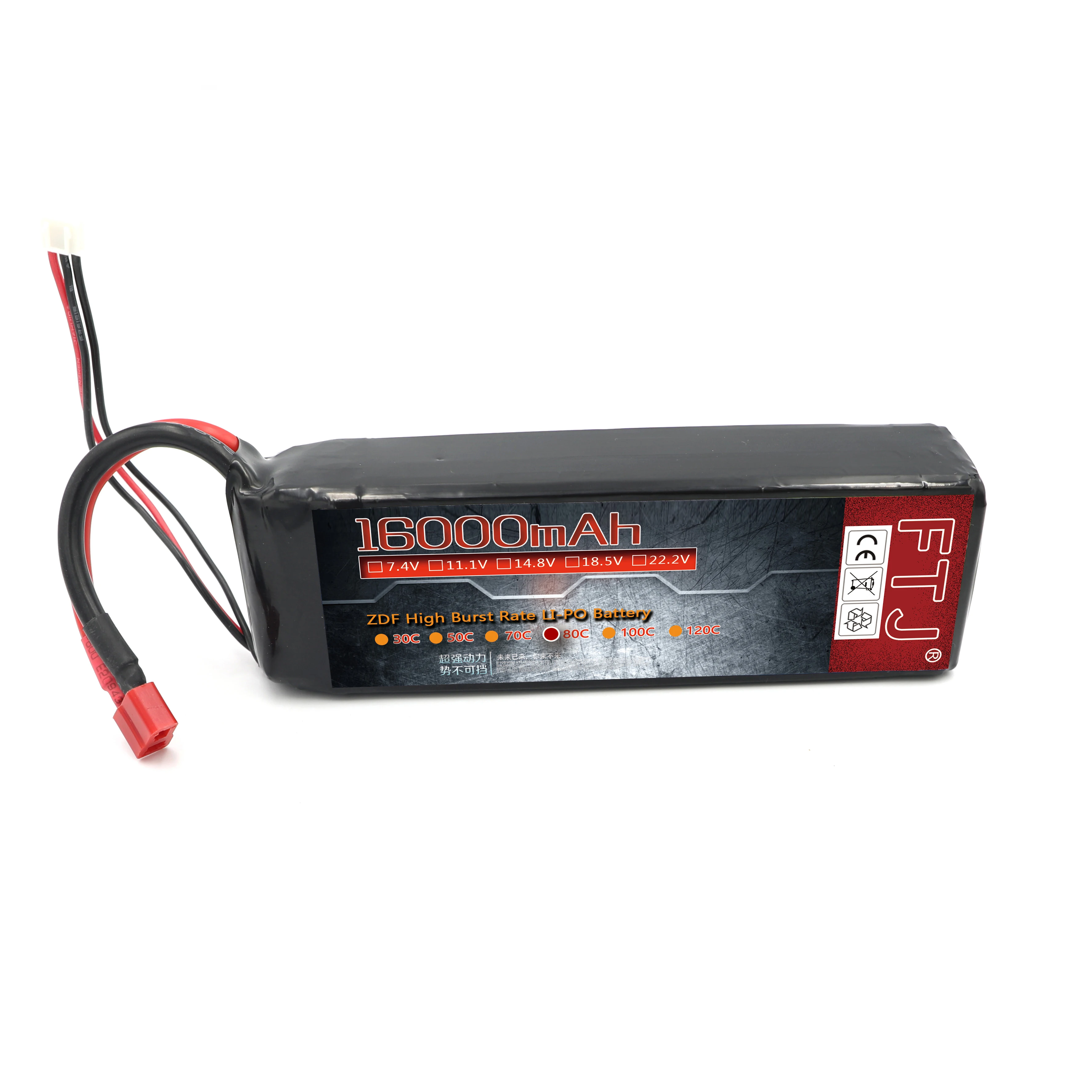 ZDF Lipo Battery 2S 7.4V 10000mAh 12000mAh 16000mAh 80C/160C 60C/120C 130C/260C 110C/220C for 1/5 1/8 RC Boat Car