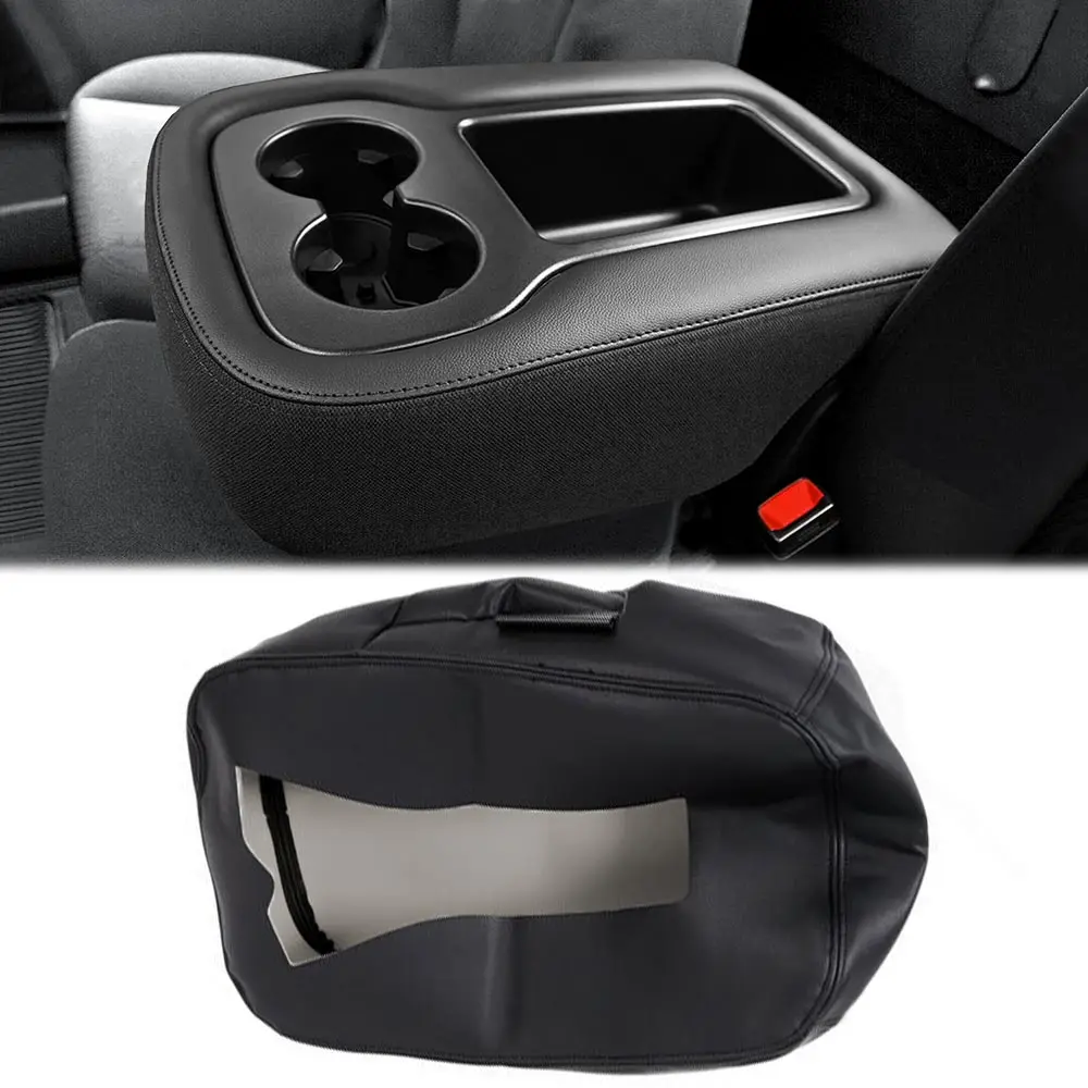 

Car Leather Console Jump Seat Lid Cover Replacement for Silverado Tahoe Suburban Yukon Gmc Sierra 2007-2013 Black Durable Sturdy