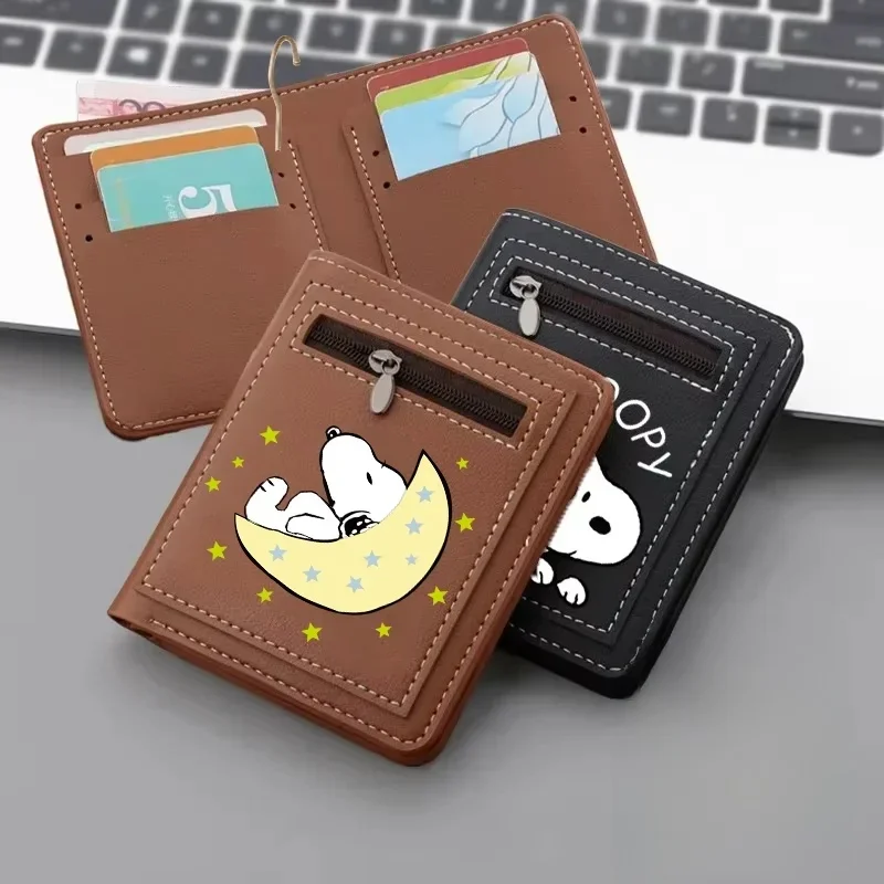 Snoopy hommes portefeuilles Anime porte-monnaie porte-carte de crédit passeport PU étanche permis de conduire sac cartes d'identité couverture femme enfants cadeau