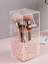 Transparent Acrylic Makeup Brush Holder Makeup Organizer Cosmetic Holder Pencil Lipstick Desk Container Table Makeup Storage Box