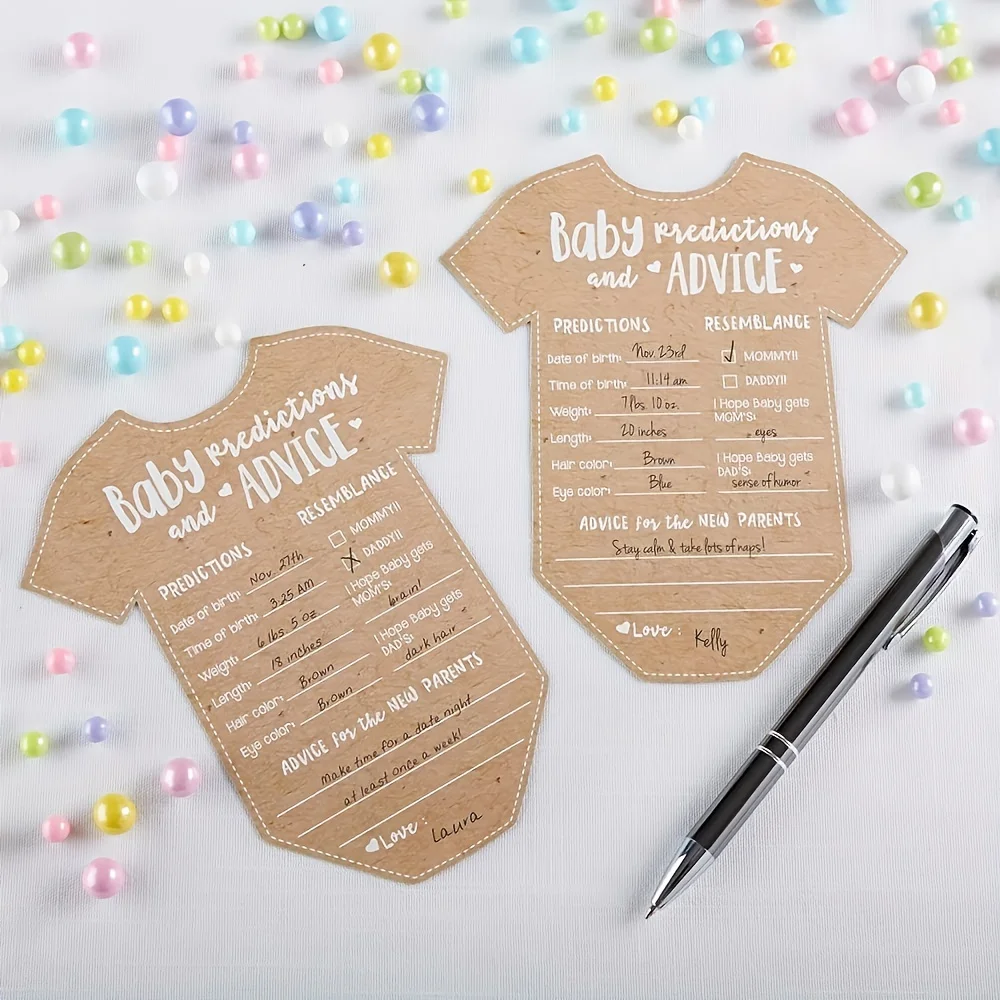 20pcs Prediction Card Suggestion Card/Baby Shower Decoration,Kraft Paper,Advice Cards for New Parents, for Gender Reveal Party