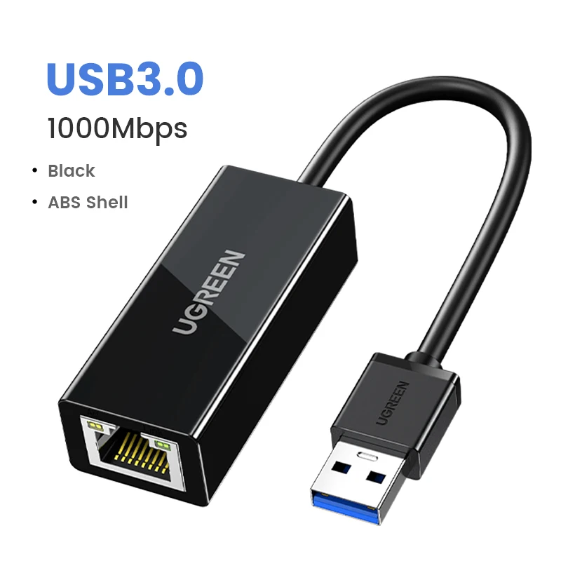 Ugreen Usb Ethernet Adapter Usb 3.0 Network Card Usb RJ45 Lan Voor Pc Windows 10 Xiaomi Mi Box 3/S Nintend Switch Ethernet Usb