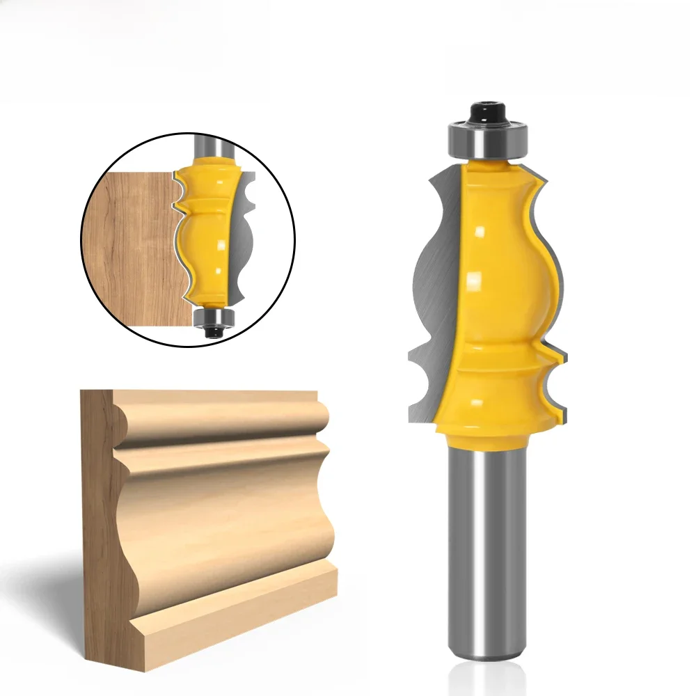 1PC Architectural Molding Router Bit - 1/2" Shank 12mm 8mm shank Tenon Cutter for Woodworking Tools - RCT-18002