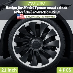 Model Y 2020-2024 Wheel Protector Design for Tesla Rim Protector 21 inch 4PCS Wheel Protector ABS Rim Protection Accessories