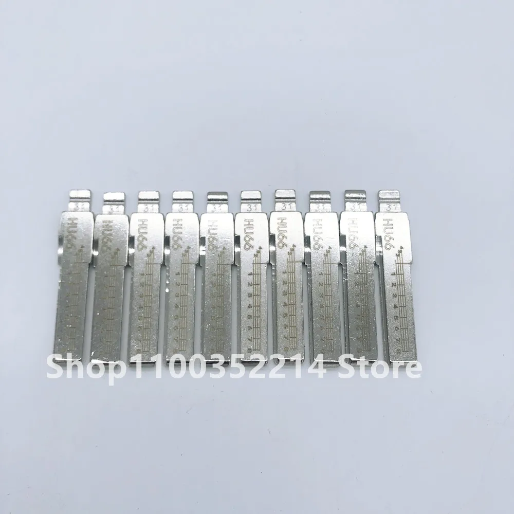 10pcs Engraved Line Key Blade HU66 Scale Shearing Teeth Cutting Key Blank 2 IN 1 Lishi HU66 #31 For Audi  Skoda Bently