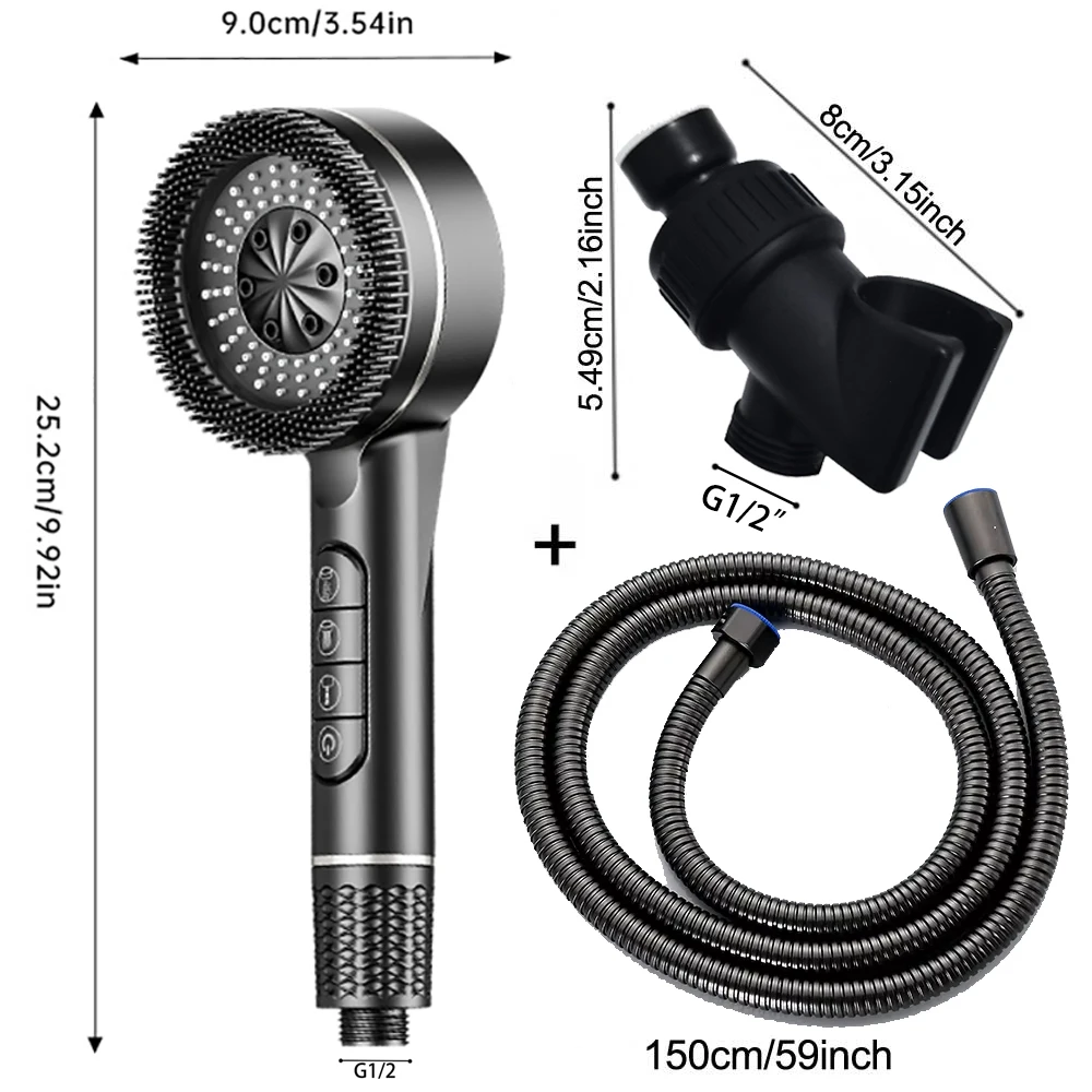 High Pressure Showerhead New 4 Modes Shower Head One-Key Stop Water Massage Shower Head With Filter Element Bathroom Accessories