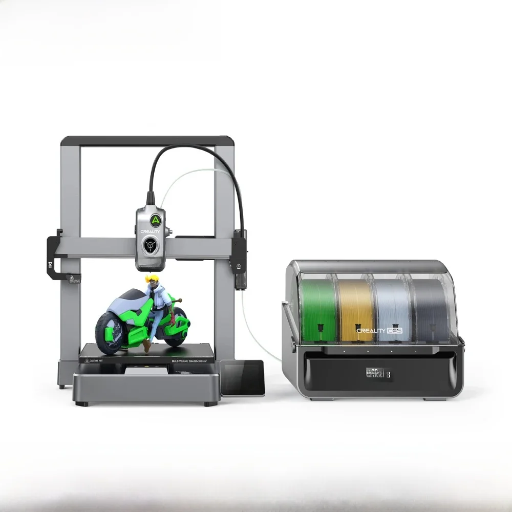 Creality Hi Combo 3D-Drucker mit mehrfarbigem CFS-RFID-Filamentlesung, vollautomatischer Filamenterkennungsgröße 26 x 26 x 30 cm