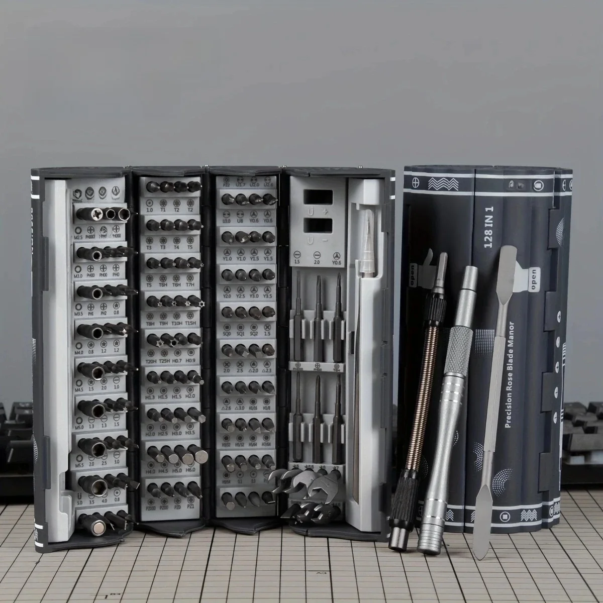 Ultimate Precision Screwdriver Set with 122 Heads,Non-slip,includes Magnet, Demagnetizer, Pry Bar, and Extension Rod and Wrench