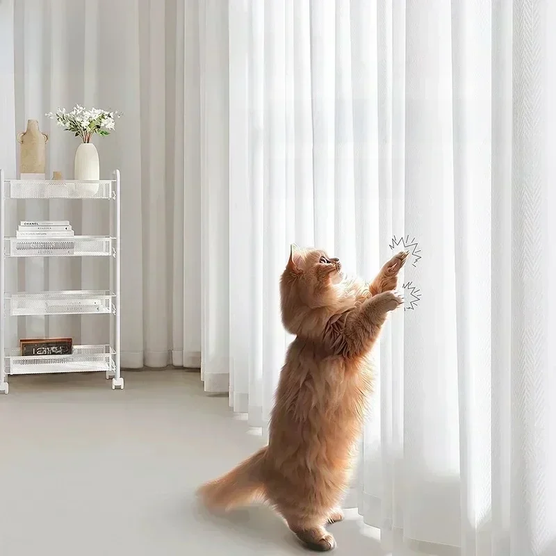 Hochwertiger Weißer Tüll Luxuriöse Chiffon-Gardinen für Wohnzimmer und Schlafzimmer Dekorative Voile-Vorhänge für Fenster