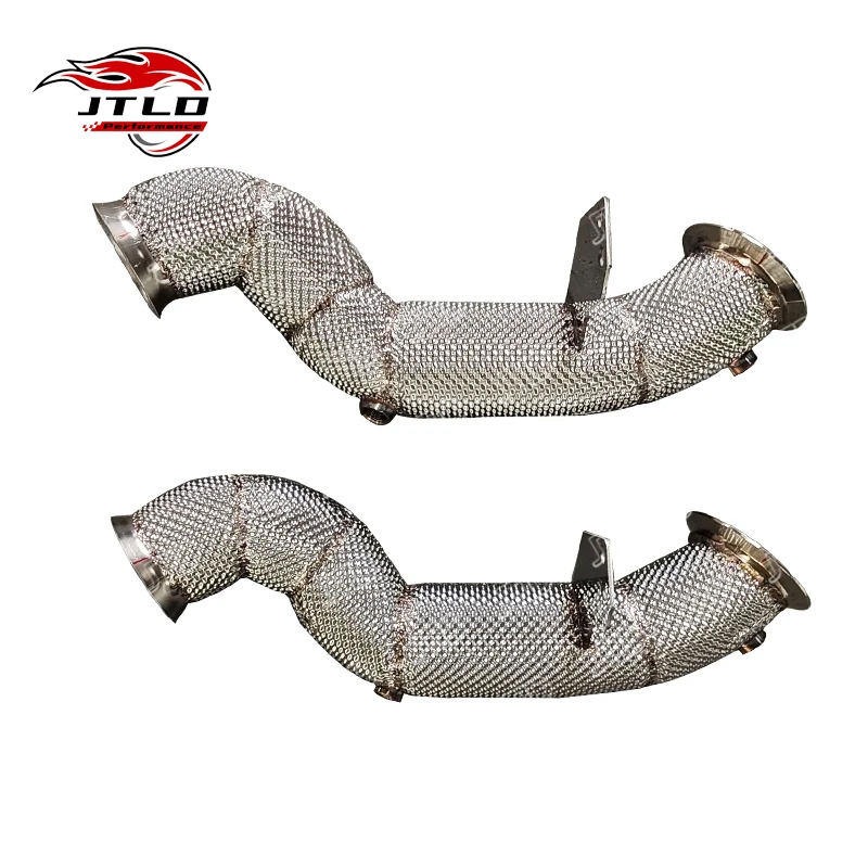 JTLD Stainless Steel Turbo Catless Exhaust Downpipe with Heat Shield for Mercedes Benz W205 C200 C250 C300 Left-hand Drive - Image 3