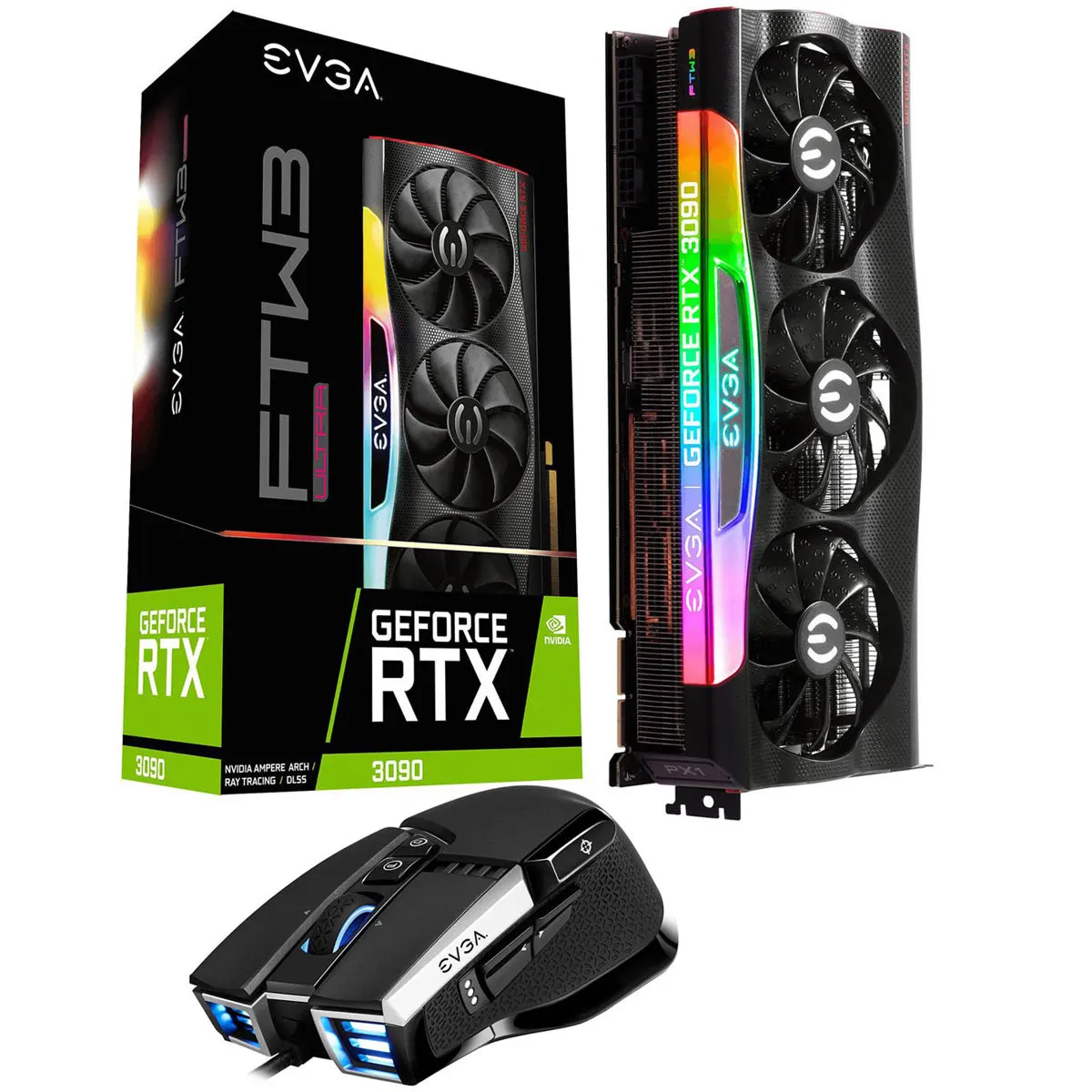 أفضل المبيعات بطاقة رسومات الألعاب EVGA GeForce RTX 3090 FTW3 Ultra 24GB GDDR6X الأصلية، تبريد iCX3، ARGB LED، لوحة خلفية معدنية