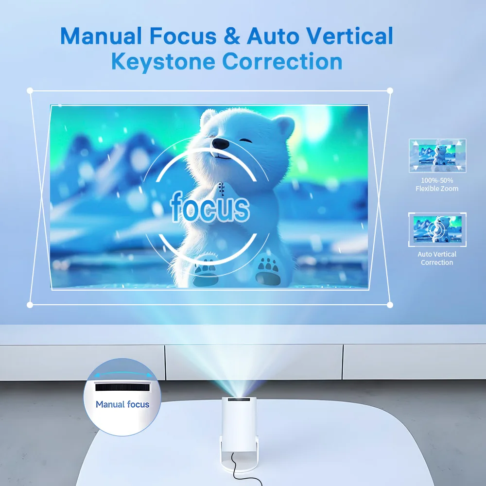 โปรเจคเตอร์ LnyCast รุ่น X1BQ ความละเอียด 4K ระบบปฏิบัติการ Android 11 ความสว่าง 8000 ลูเมนส์ รองรับ WiFi 6 คู่ บลูทูธ 5.4 สำหรับใช้งานกลางแจ้ง ความละเอียด 1080P และ 1280*720P ความสว่าง 290ANSI เหมาะสำหรับโฮมเธียเตอร์แบบพกพา