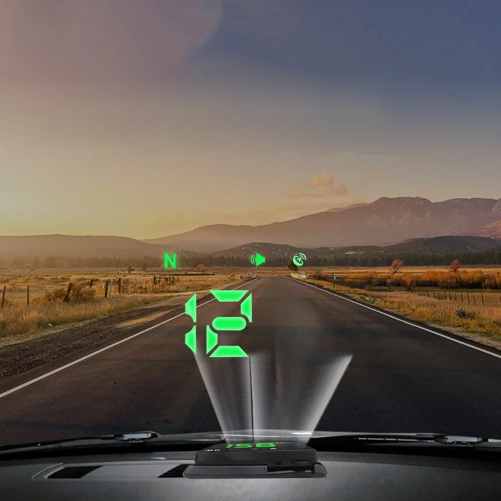 affichage tete haute pour voiture compteur vitesse voiture numérique universel pour voiture, GPS, HUD, budgétaire de pare-brise, tous les camions de voiture, boussole de bus, alarme de survitesse, H1