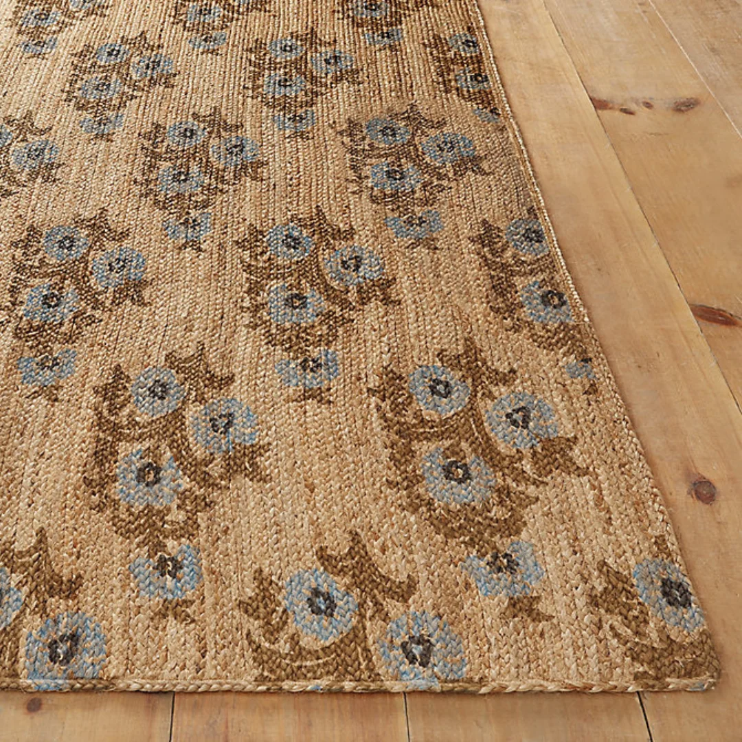 

Eco-Friendly Printed Jute Area Rug Natural Fiber Rug 3' x 5' for Living Room Bedroom Hallway Decoration