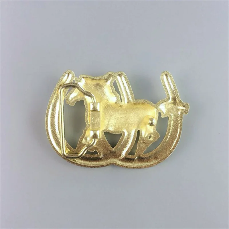 Gold Plated Horse Horseshoe Western Belt Buckle Gurtelschnalle Boucle de ceinture BK-WT088GD Free Shipping