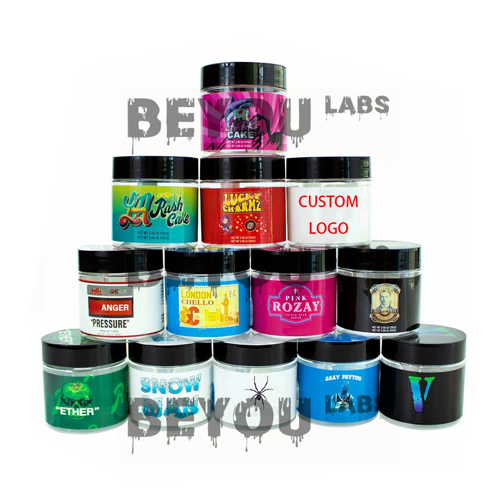 60ml Leere Plastikdose Frischhaltedose Wiederverwendbare Aufbewahrungsflasche Runder Schwarzer Deckel Klarer Behälter Multifunktional Individuelle Etiketten