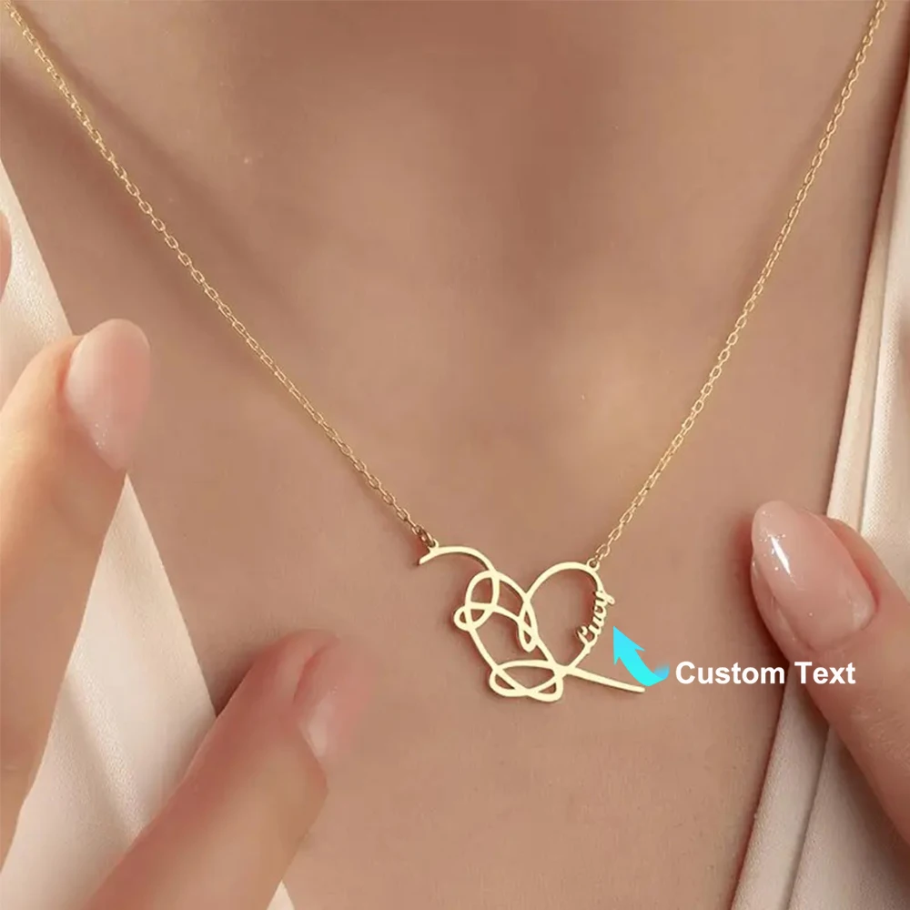 Custom Star Signature Necklace Stainless Steel Personalized K-Pop Idol Pendant Necklace Gift for Fans of Korean Pop Groups