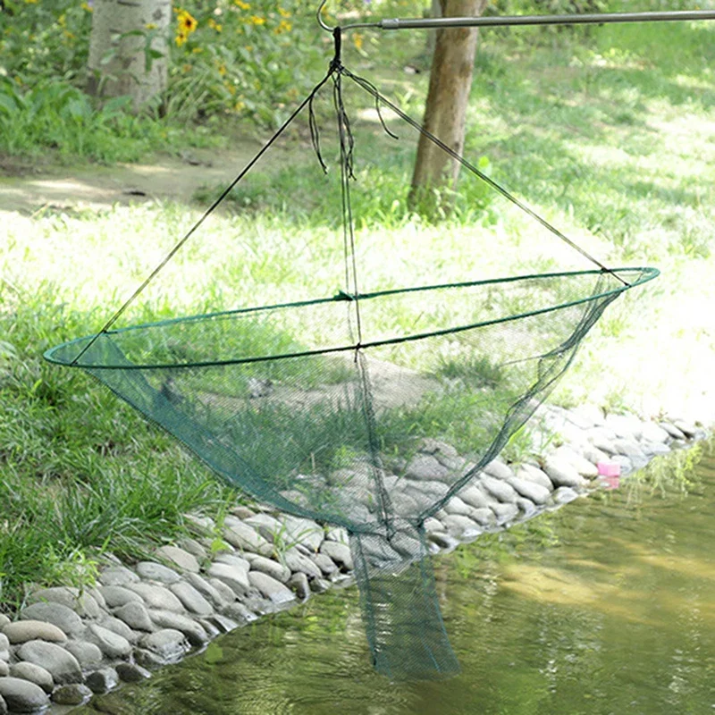 Filet de pêche portable et pliable, étui à nervures rondes et ouvertes, ster corrigé pour la pêche, le voyage, le port, le bateau