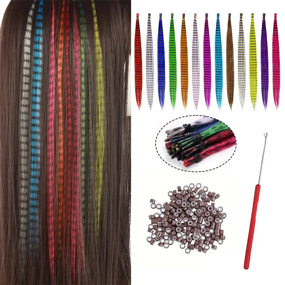 Synthetic Colored I-Tip Faux Feather Hair Extensions 16\