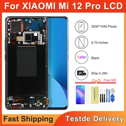 AMOLED For Xiaomi 12 Pro LCD Display Screen Touch Panel Digitizer Replacement For Xiaomi Mi 12S Pro Display With Frame