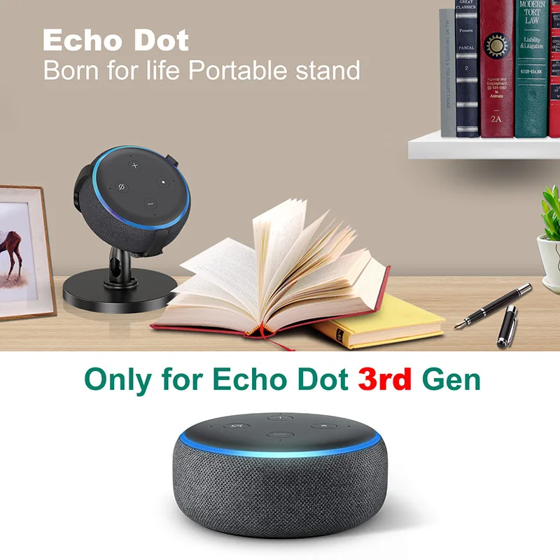 For Amazon Echo Dot 3rd Speaker Desktop Stand 360° Adjustable Smart Home Speaker Accessory Stand