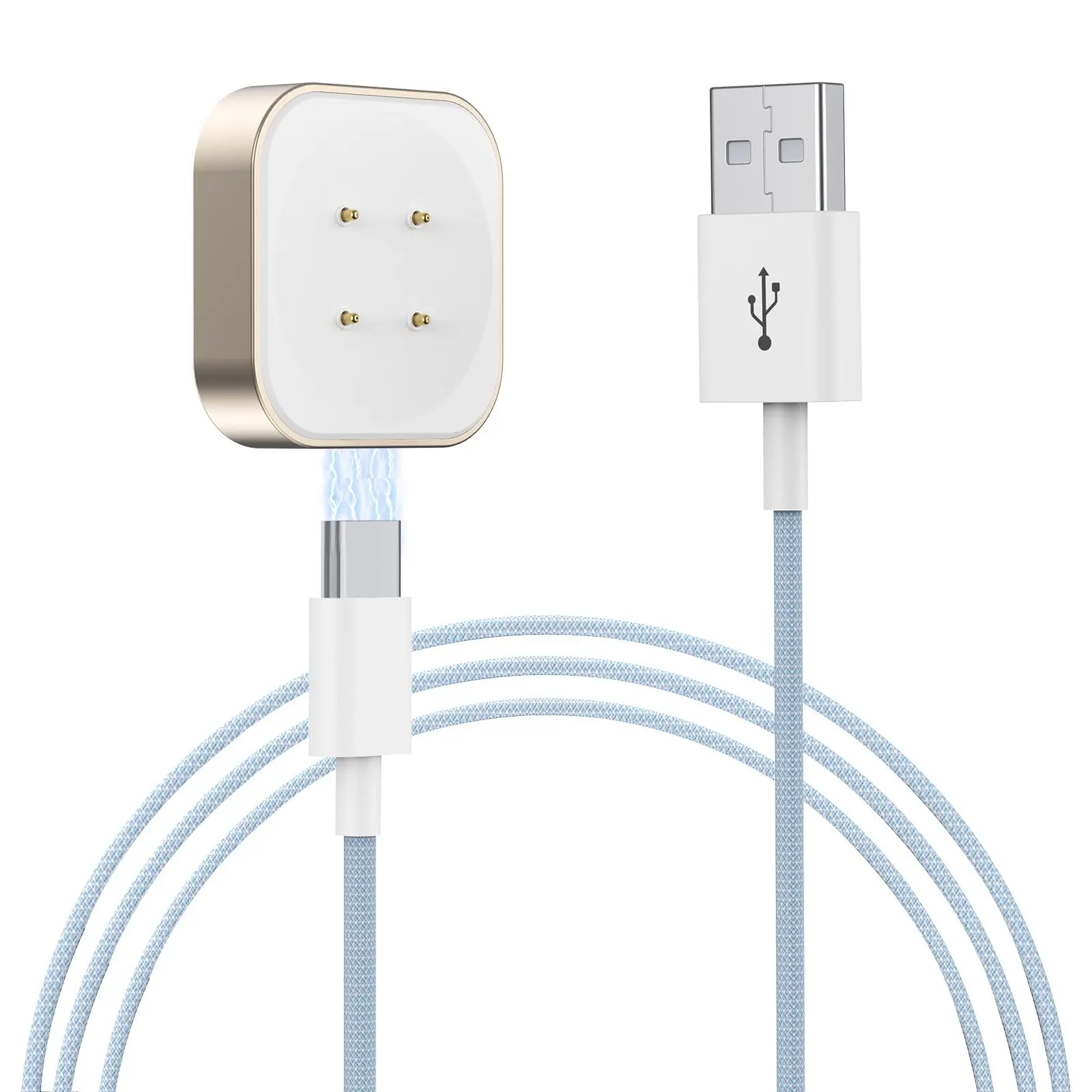 

Charger for Pixel Watch 3 2/ Fitbit Versa 4 / Sense2 Detachabl Charging Cable Replacement Accessories Nylon Braided Cord Charger